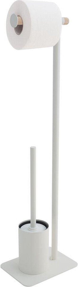Sealskin Brix WC Butler autoportant - brosse WC avec support - porte-rouleau de papier toilette sans rabat - blanc