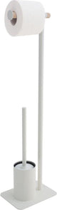 Sealskin Brix WC Butler autoportant - brosse WC avec support - porte-rouleau de papier toilette sans rabat - blanc