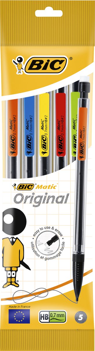 Porte-mines Bic - 5 pièces - hb - 0,7 mm