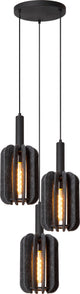 Lucide rafal - suspension - ø 50 cm - 3xe27 - gris - japandi