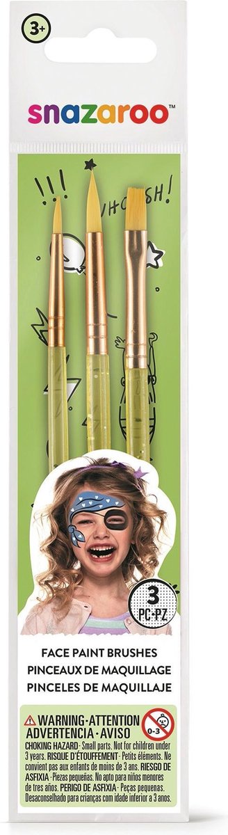 Ensemble de 3 pinceaux de maquillage unisexe Snazaroo