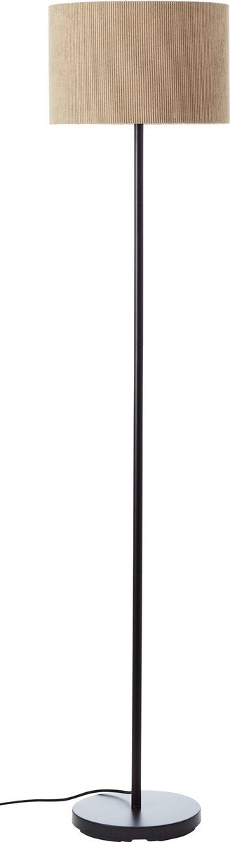Brilliant tony - lampadaire - e27 max 1x25w - tissu côtelé - gris noir