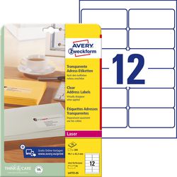 Etiquettes d'adresse avery zweckform quickpeel transparentes 300 pièces