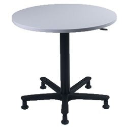 Bureau Hammerer gris clair Bach rond pieds noirs réglables en hauteur 800x720-1140mm
