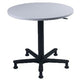 Bureau Hammerer gris clair Bach rond pieds noirs réglables en hauteur 800x720-1140mm