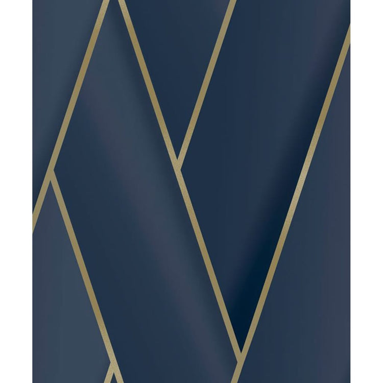 Covergs muraux hollandais Covergs néerlandais papier peint Géométrique bleu et or de couleur