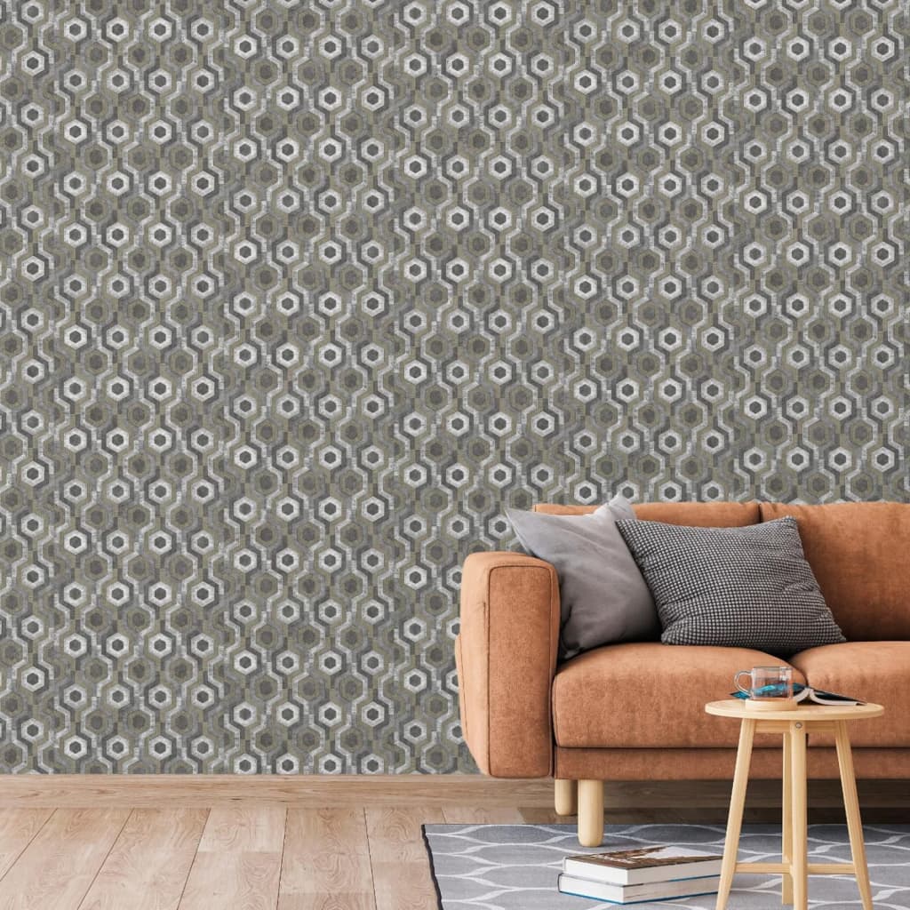 Covergs muraux hollandais Covergs néerlandais papier peint galactique argent coloré et marron