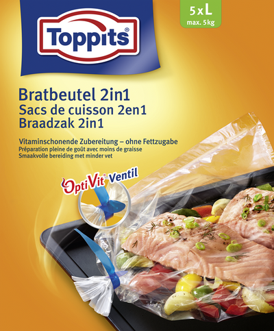Toppits 1070766 - sacs à rôtir 2en1 sacs à rôtir taille l | 20 pièces