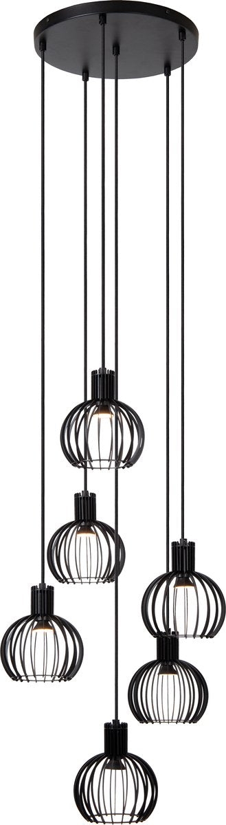 Lucide mikaela - suspension - ø 35 cm - 6xe14 - noir