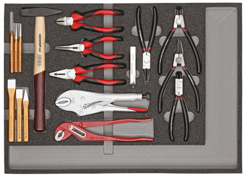 Ensemble d'outils GEDORE ROUGE DE PLIAGES ET TOUR AUTOLES 29 pièces