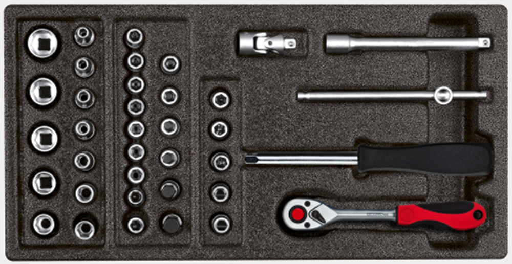 Gedore Red Dopslekeke Set 1 4 pouces 1 3 ct module argent 37 pièces