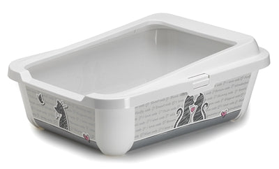 Moderna Cat tendance Kattenbak Open + Rand Cats amoureux