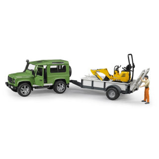 Bruder Bruder Landrover + remorque avec excavatrice