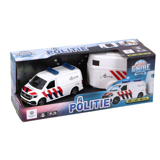 Kids Globe Globe VW Transporter Police avec remorque de cheval