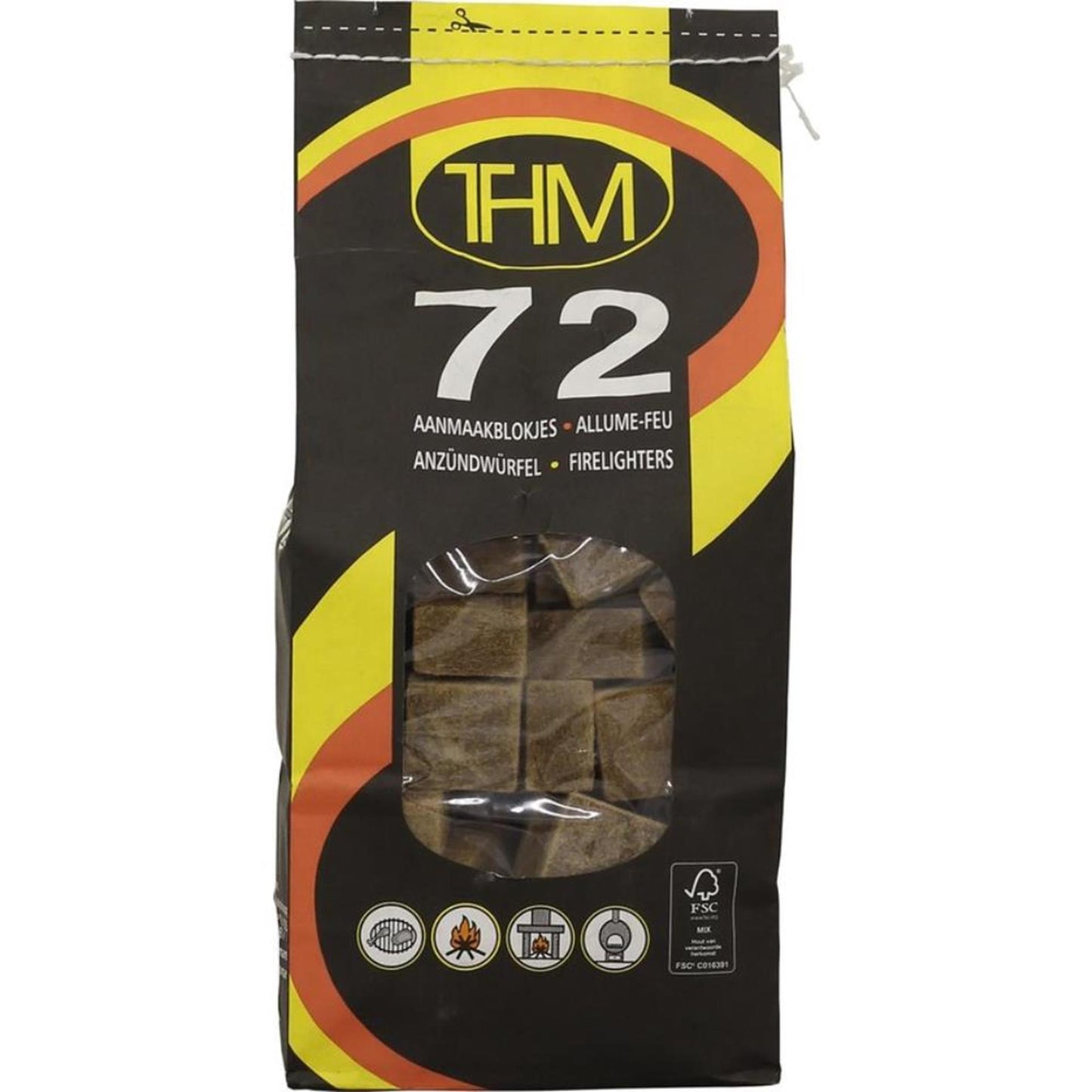 Allume-feu Fire-up thm marron sachet de 72 pcs