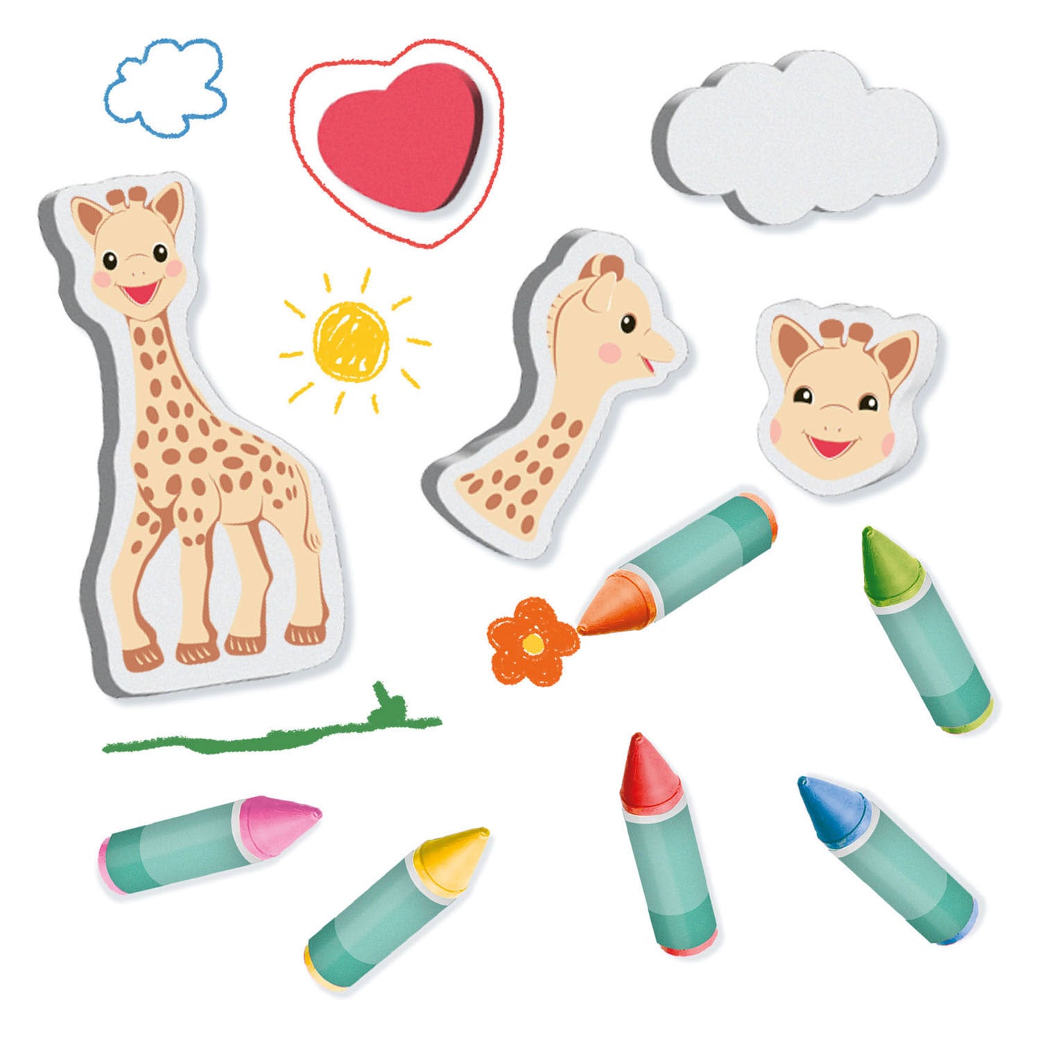 Ses Sophie La Girafe Bath Chalk avec des formes