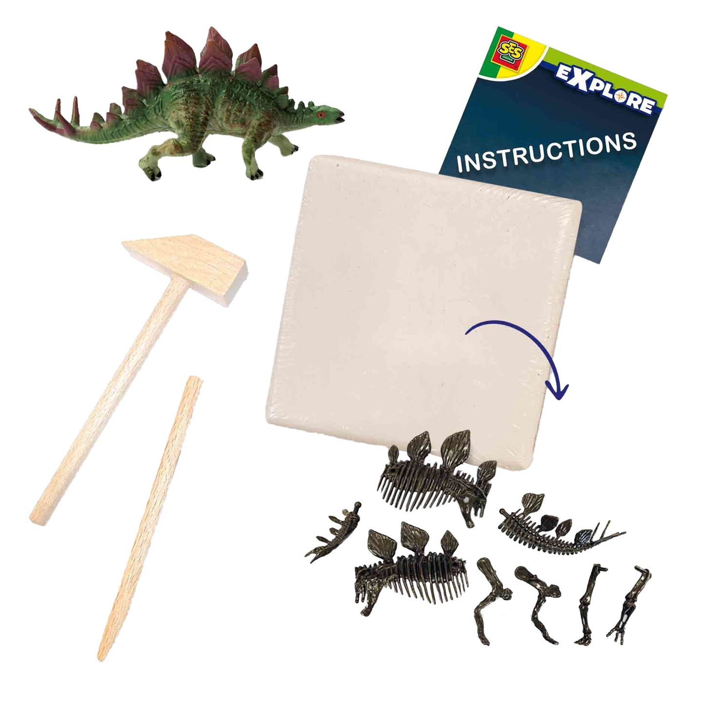 SES Explore et squelette fouillé 2in1Stegosaurus