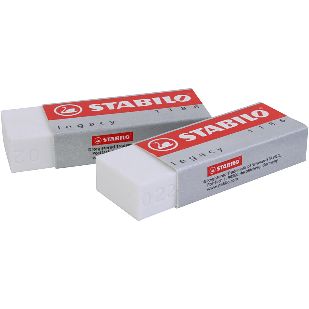 Gomme Stabilo, h: 1 cm, l: 6,3 cm, l: 2,3 cm, blanche, 20 pièces 1 boîte