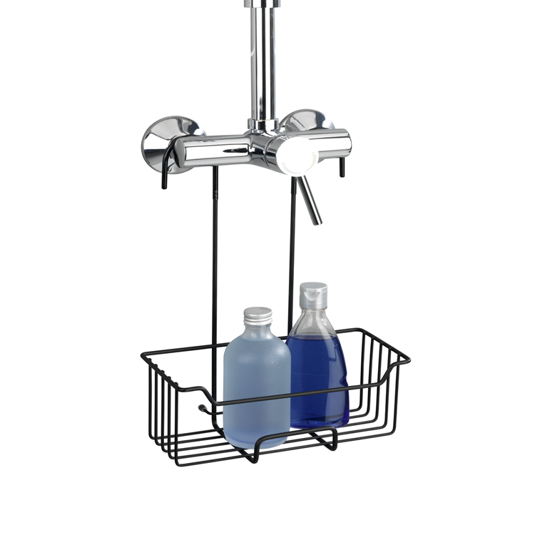 Wenko 1065528 - support de douche milo acier inoxydable noir | 1 pièce