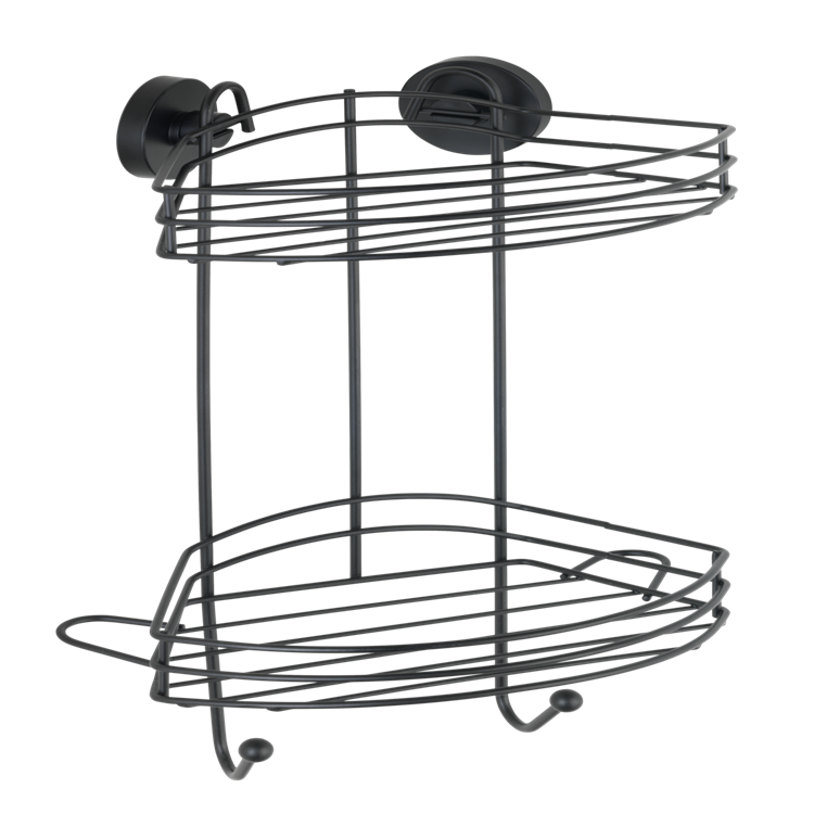 Wenko 1069607 - étagère d'angle sous vide 2 couches noir. | 1 pièce