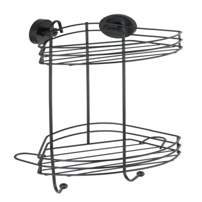 Wenko 1069607 - étagère d'angle sous vide 2 couches noir. | 1 pièce
