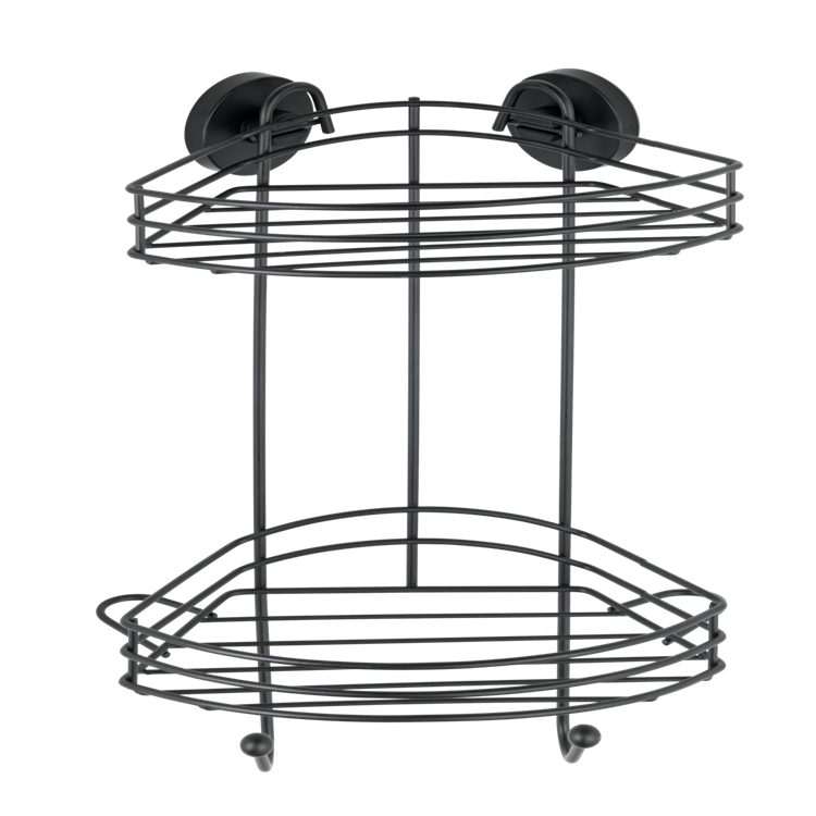 Wenko 1069607 - étagère d'angle sous vide 2 couches noir. | 1 pièce
