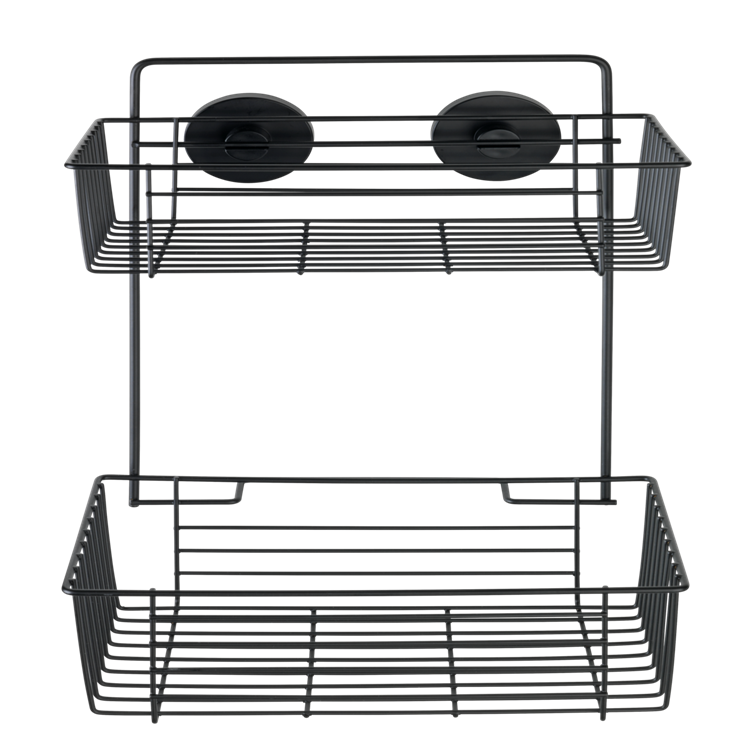 Wenko 1069608 - support mural vac.loc 2 plis bari noir. | 1 pièce
