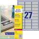 Ty étiquettes avery 540 pièces 63,5 x 29,6 mm