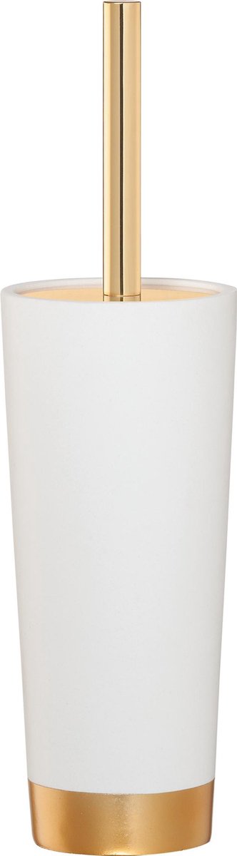 Brosse de toilette brillante Sealskin avec support autoportante - or