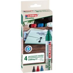 Marqueur permanent ecoline 21 edding 4-21-4 1,5-3mm assorti 4 pièces