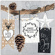 Serviette Ambiente 33cm étiquettes volantes de Noël
