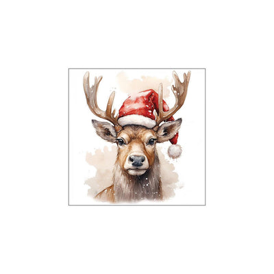 Serviettes Ambiente cerf avec chapeau 33cm