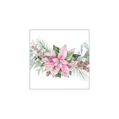 Serviettes Ambiente 33cm poinsettia rose