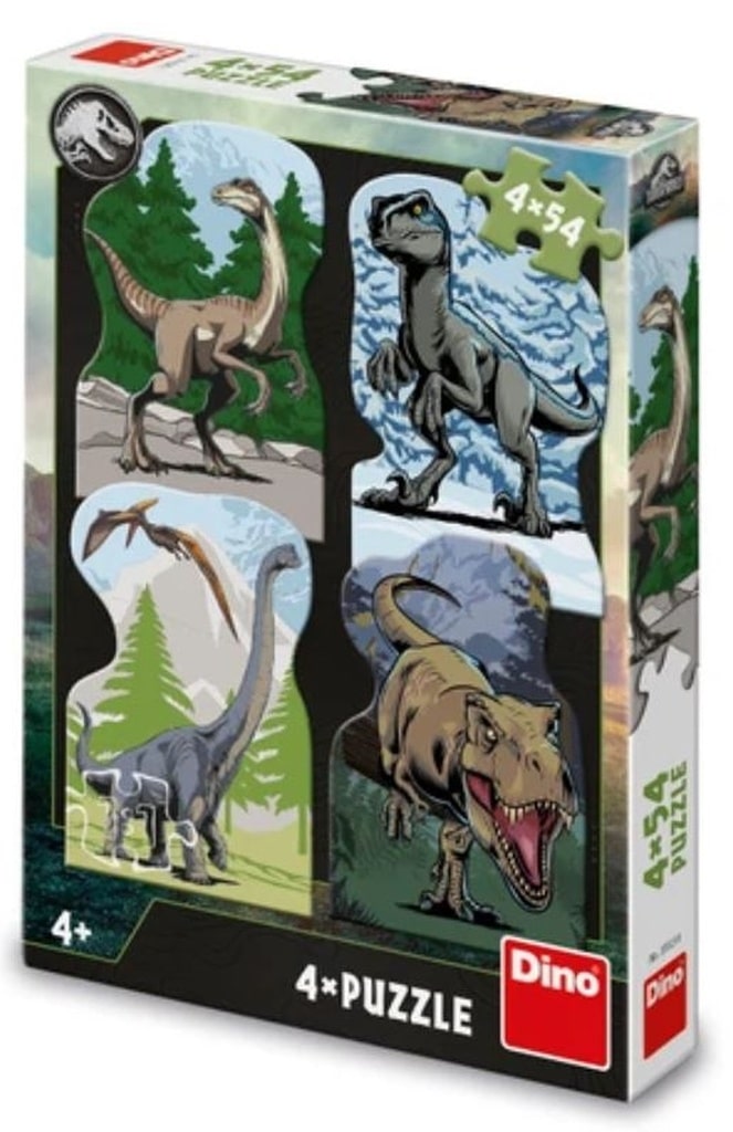 Dinosaurus Puzzle 4 x 54 pièces de votre dino préféré