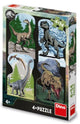 Dinosaurus Puzzle 4 x 54 pièces de votre dino préféré