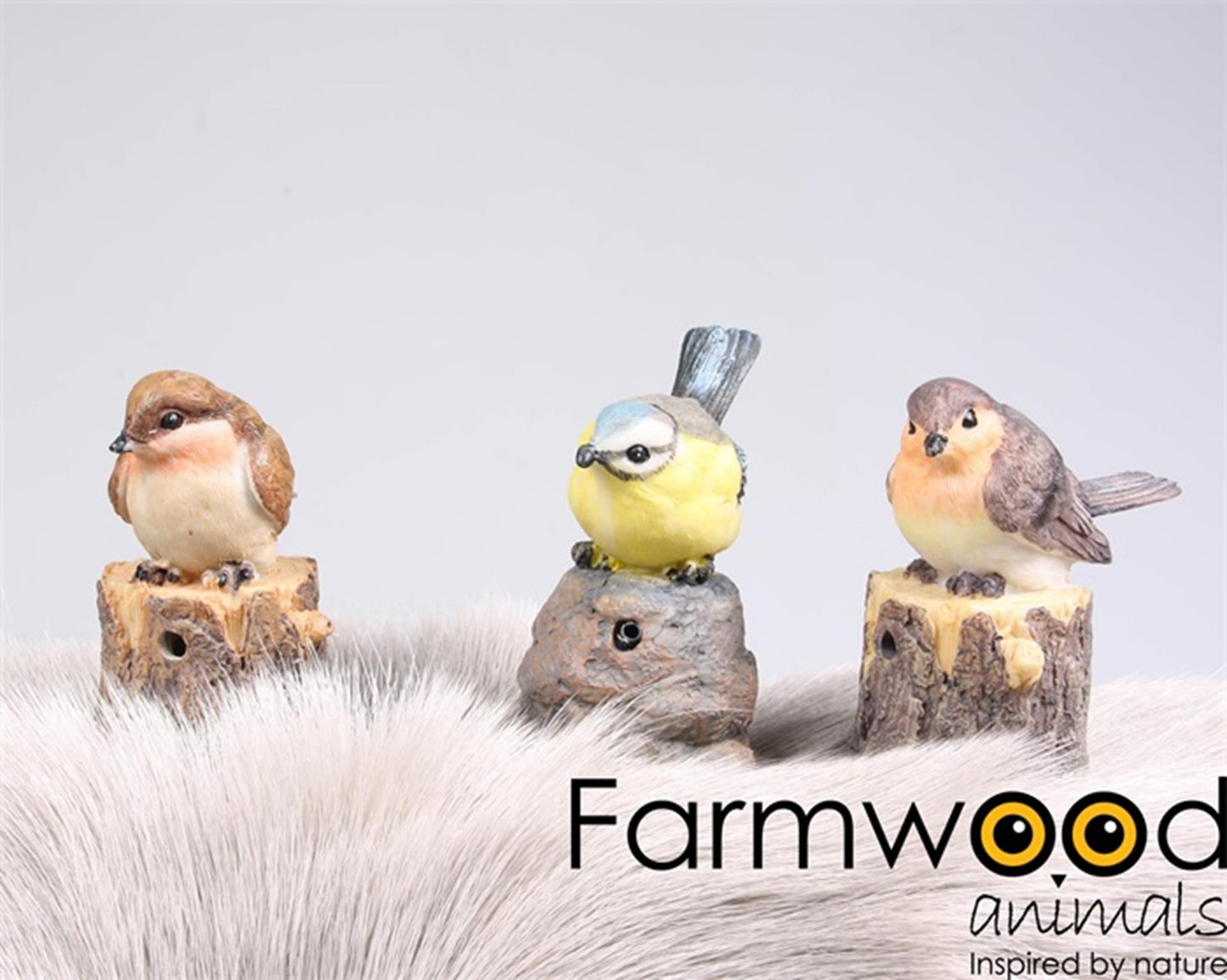 Statue de jardin animaux de ferme oiseau avec son 9x6x10 cm