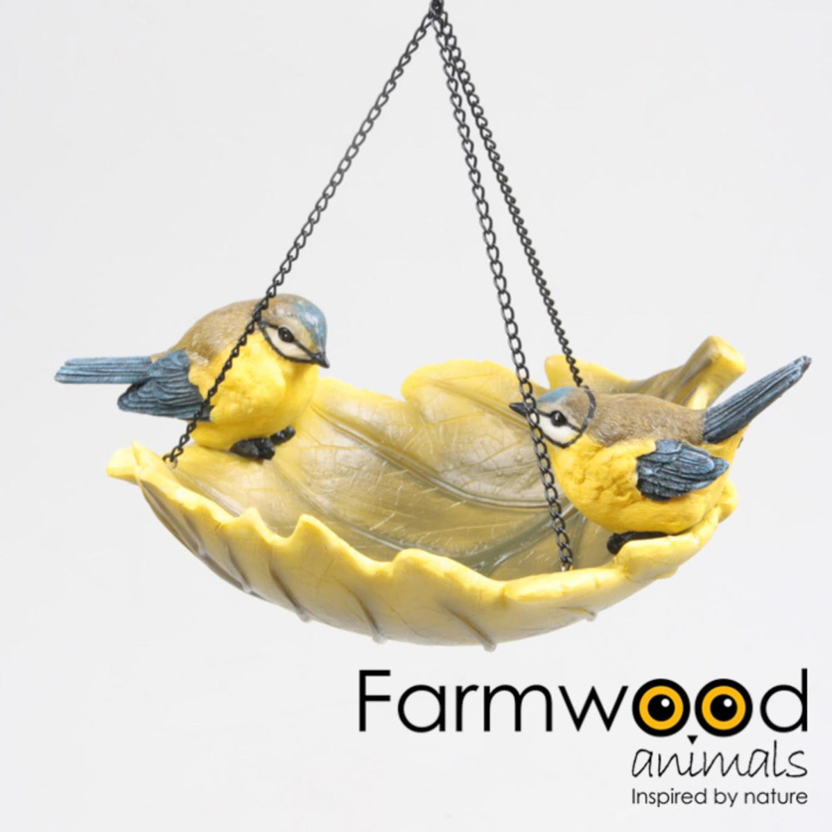 Bain d'oiseaux animaux de ferme mésange charbonnière à suspendre 19,5x17,5x20cm