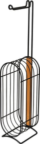Wenko Porte-rouleau papier toilette 2-en-1 Brendola acier noir et bambou - porte-rouleau de rechange - porte-papier toilette autoportant - porte-rouleau papier toilette sur pied