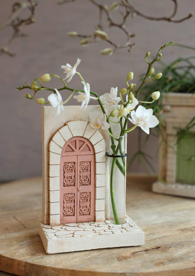 Idées 4 saisons image porte d'entrée avec vase 11,8x6,8x16,2cm 3 assortis