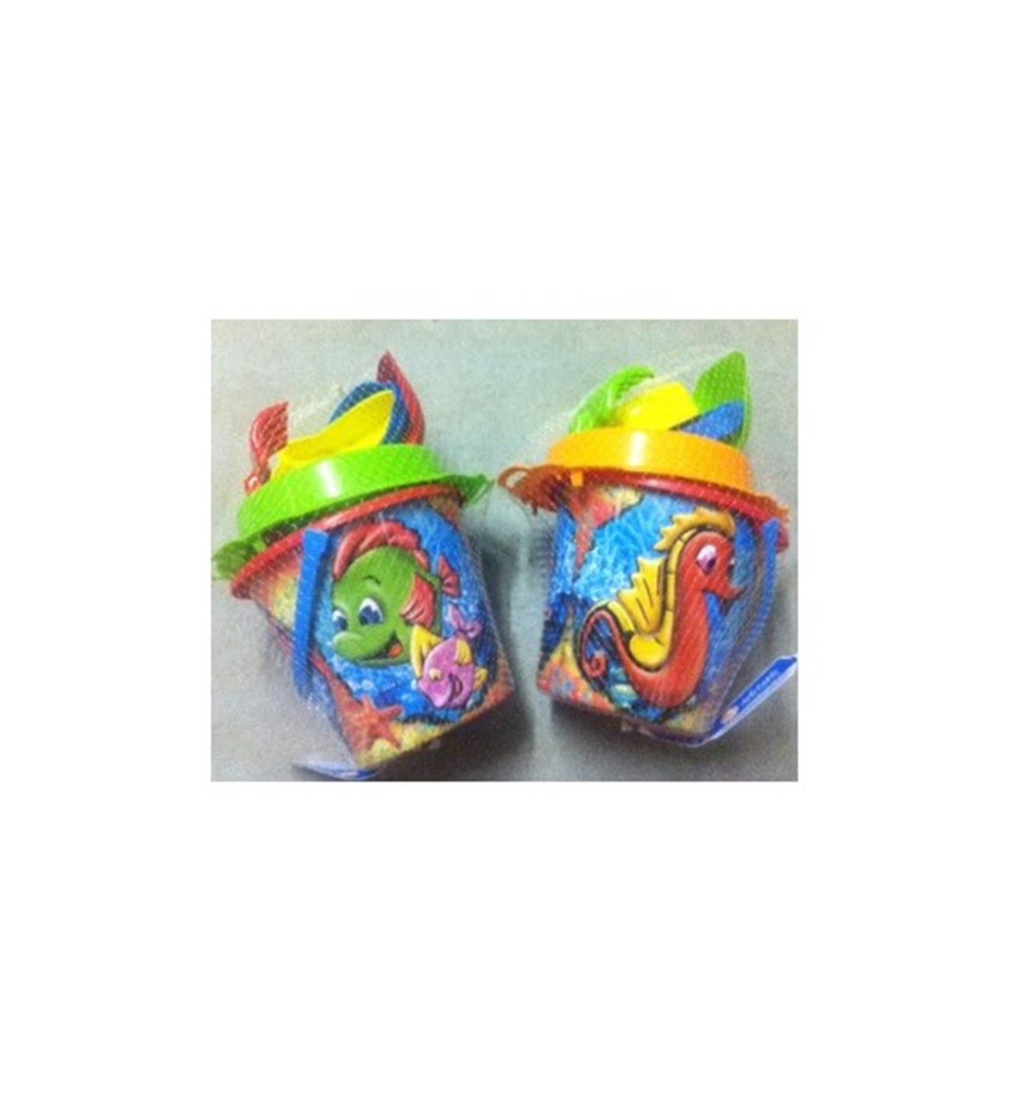 Set de seaux Adriatique décor poisson ø18cm 6 pièces
