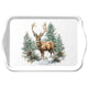 Plateau Ambiente cerf d'hiver mélamine 13x21 cm blanc