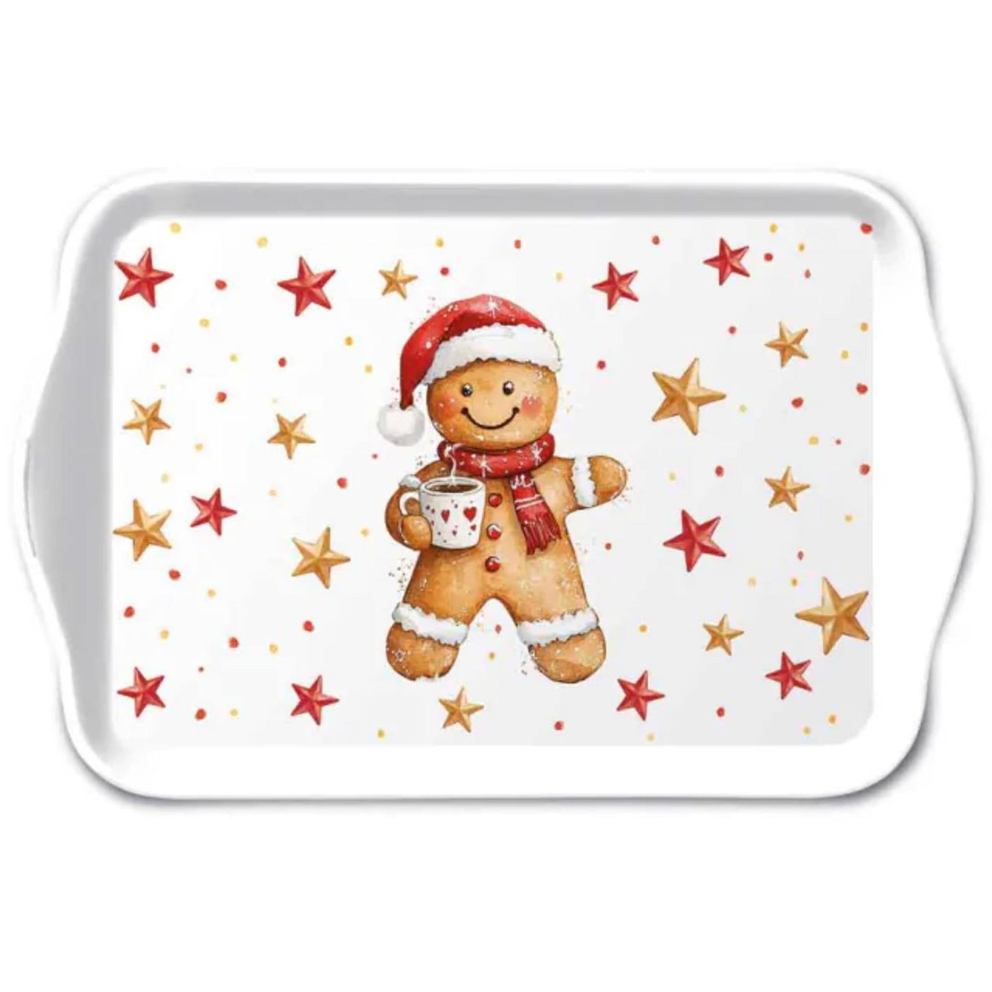 Plateau Ambiente mélamine cacao et biscuit 13x21cm