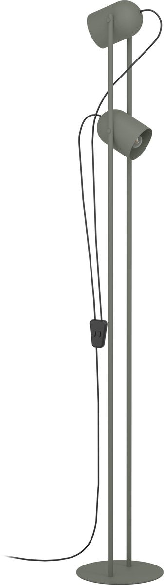 Lampadaire Eglo Tilston - lampe de lecture - e14 - 142,5 cm - vert - inclinable