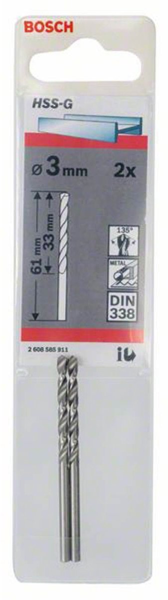 Bosch - forets à métaux hss-g, standard 3 x 33 x 61 mm