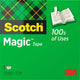Ruban adhésif magic tape scotch transparent 19mm x 10m