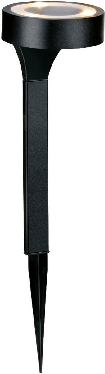 Lampe de jardin solaire Grundig - éclairage de jardin avec lumière blanche chaude à énergie solaire - lampe d'extérieur avec piquet - lampe solaire LED ip44 - ø10 x 29 cm - noir