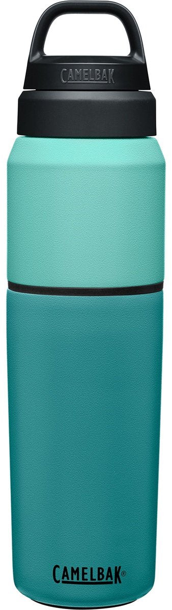Camelbak multibev vide acier inoxydable - bouteille d'eau avec tasse à thé café amovible - 650 ml + 500 ml - vert vert (lagon côtier)