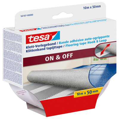 Tesa 1070381 - ruban adhésif Velcro pour tapis 10 m x 50 mm | 3 pièces