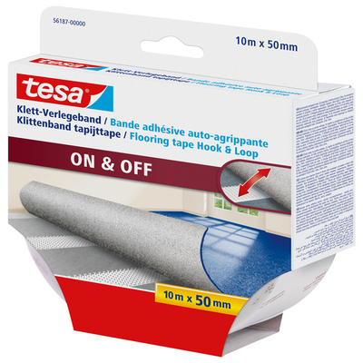 Tesa 1070381 - ruban adhésif Velcro pour tapis 10 m x 50 mm | 3 pièces