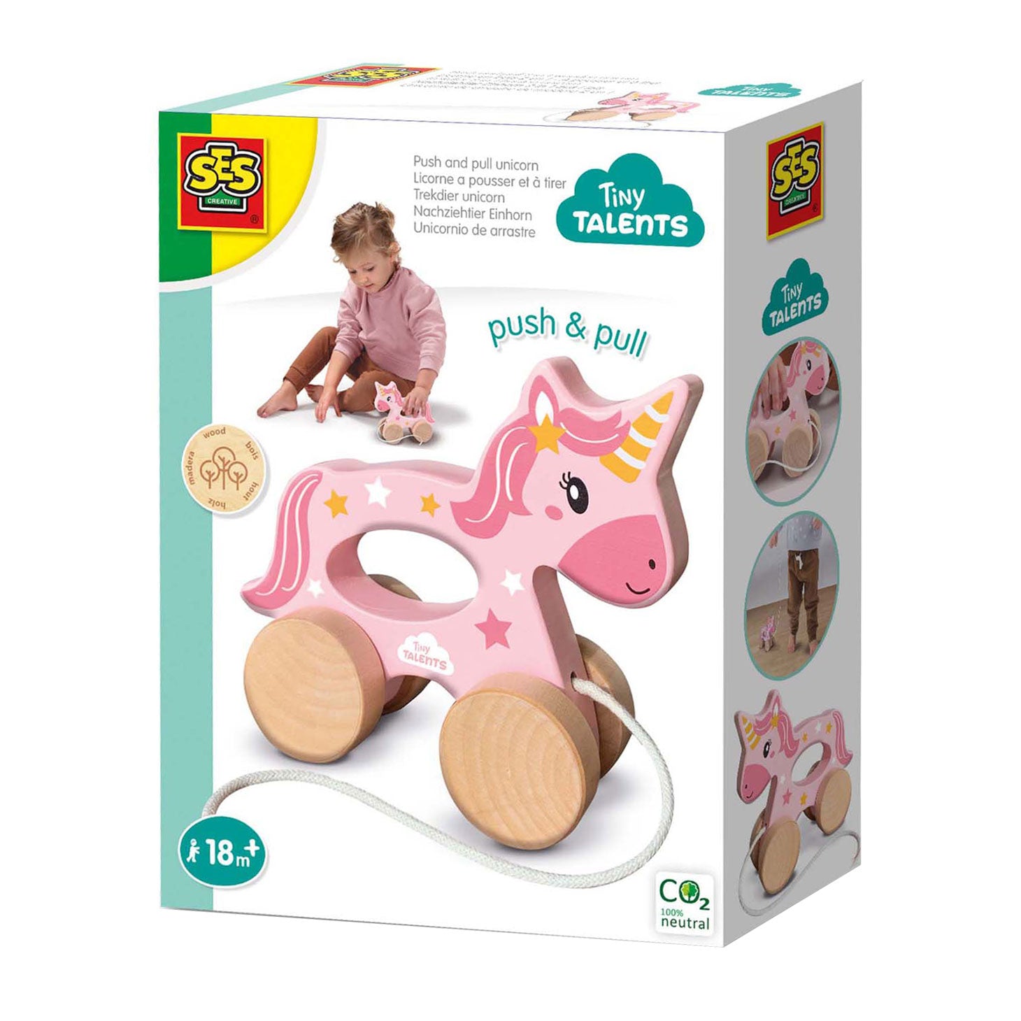 Ses Houten Trekvier 2 en 1 - Unicorne